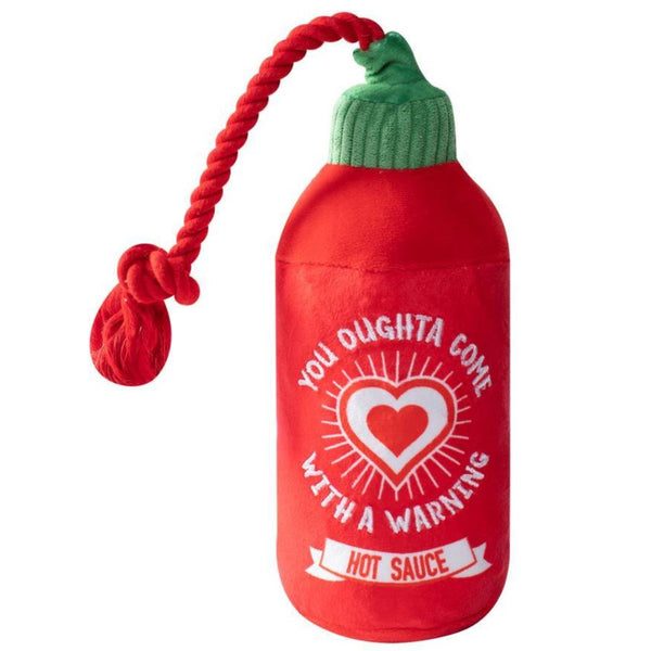 Fringe Studio Rope & Plush Squeaker Valentine's Day Dog Toy - Hearts On Fire  | PeekAPaw Pet Supplies