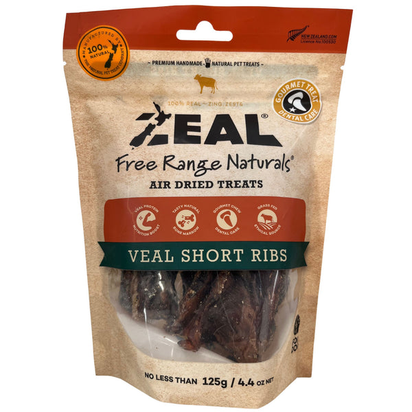 Zeal Dog Treats Air Dried Veal Short Ribs 125g | PeekAPaw Pet Supplies