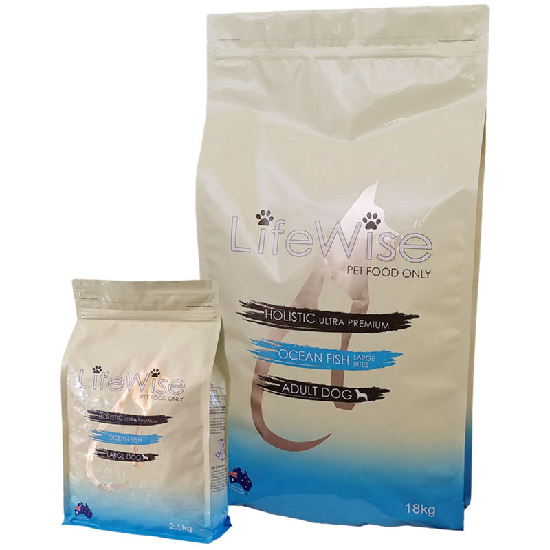 LifeWise Dry Dog Food Ocean Fish Large Bites | PeekAPaw Pet Supplies