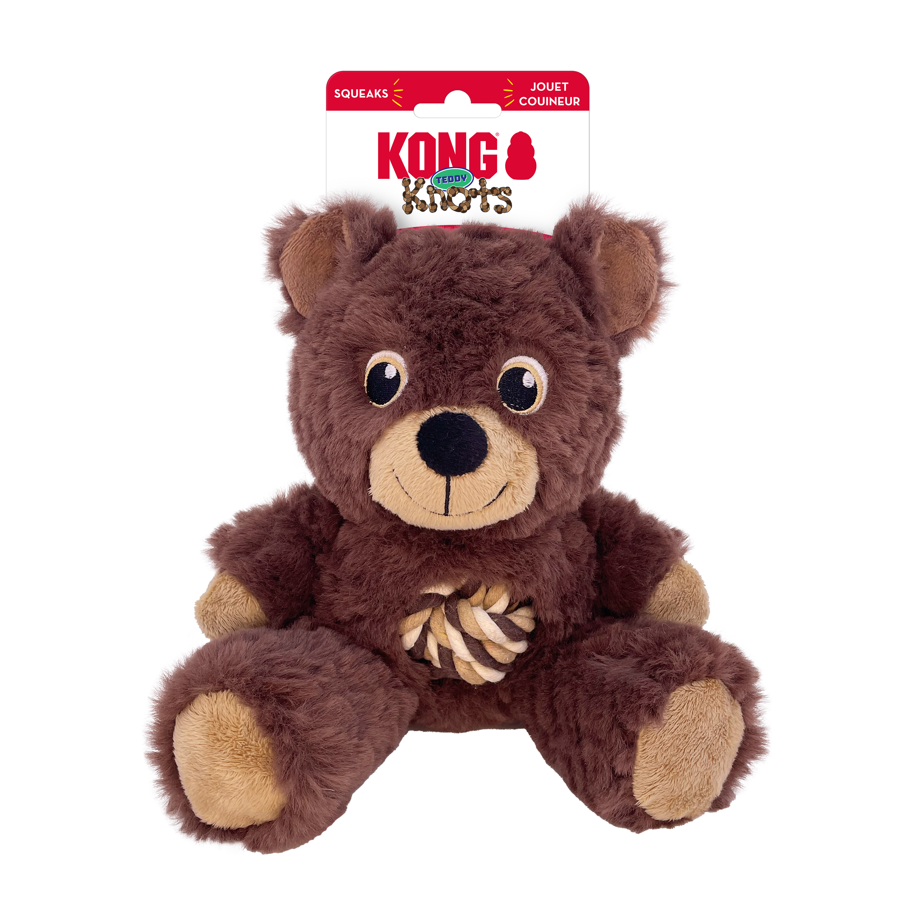 KONG Dog Toys Knots Teddy Assorted in retail packaging
