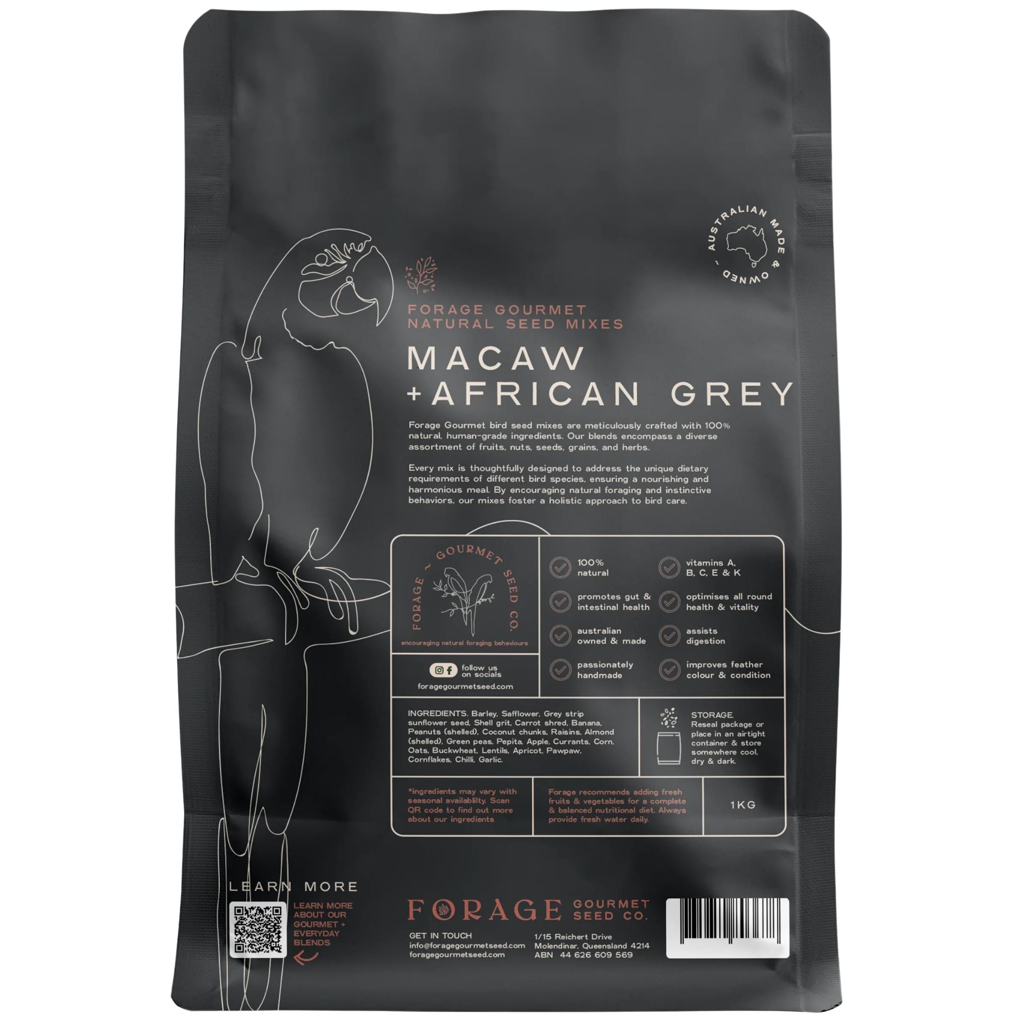 Forage Gourmet Bird Seed - Macaw & African Grey & Amazon