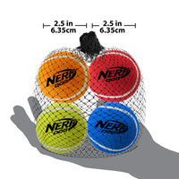 Nerf Dog medium squeak tennis balls, four-pack of felt-covered rubber balls