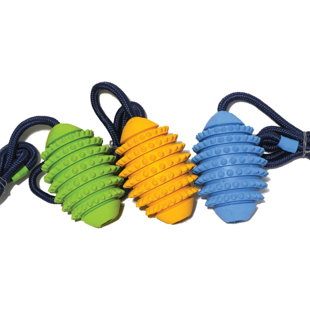 Rosewood Dog Toys Rugby Ball and Rope Assorted