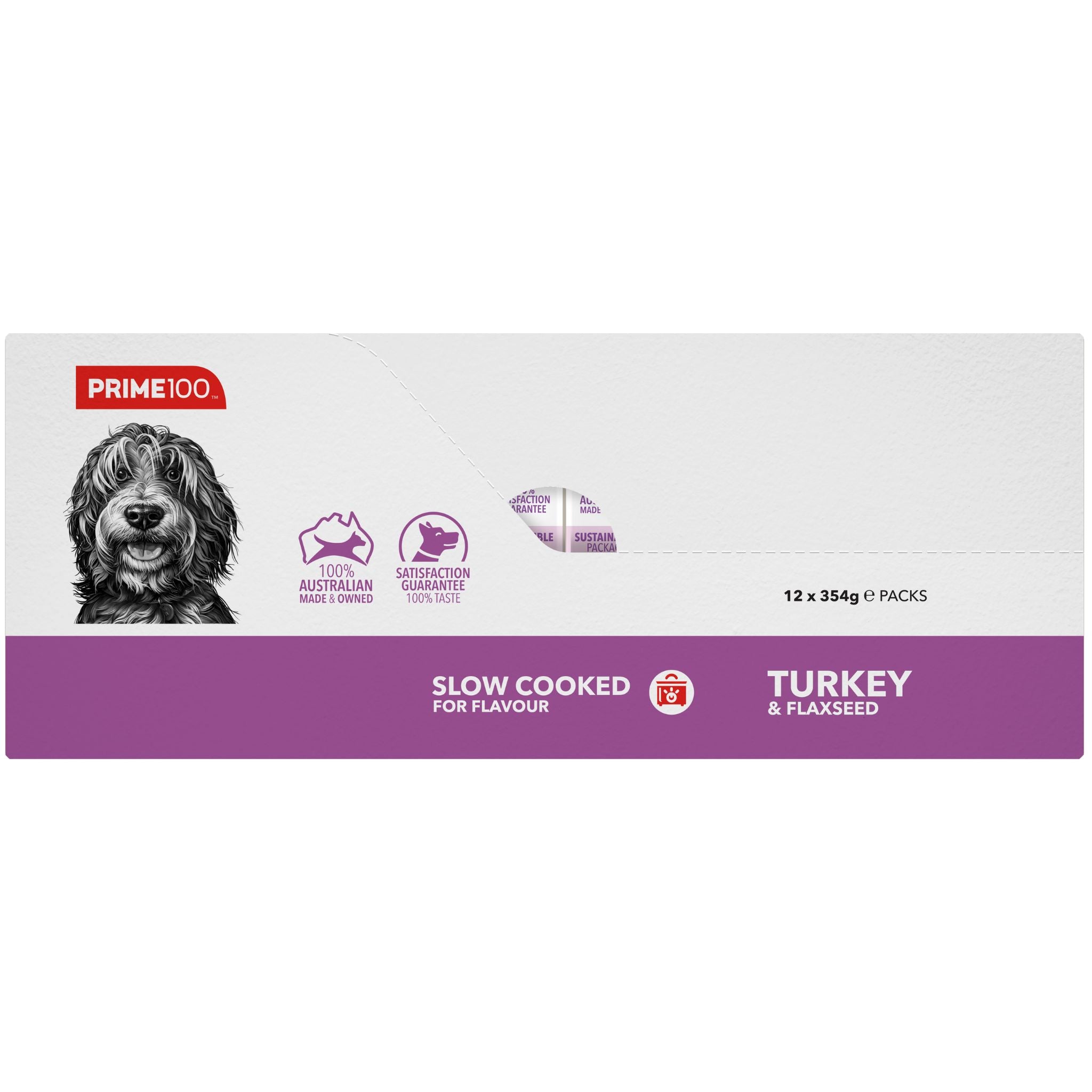 Prime100 SPD Slow Cooked Wet Dog Food Turkey & Flaxseed
