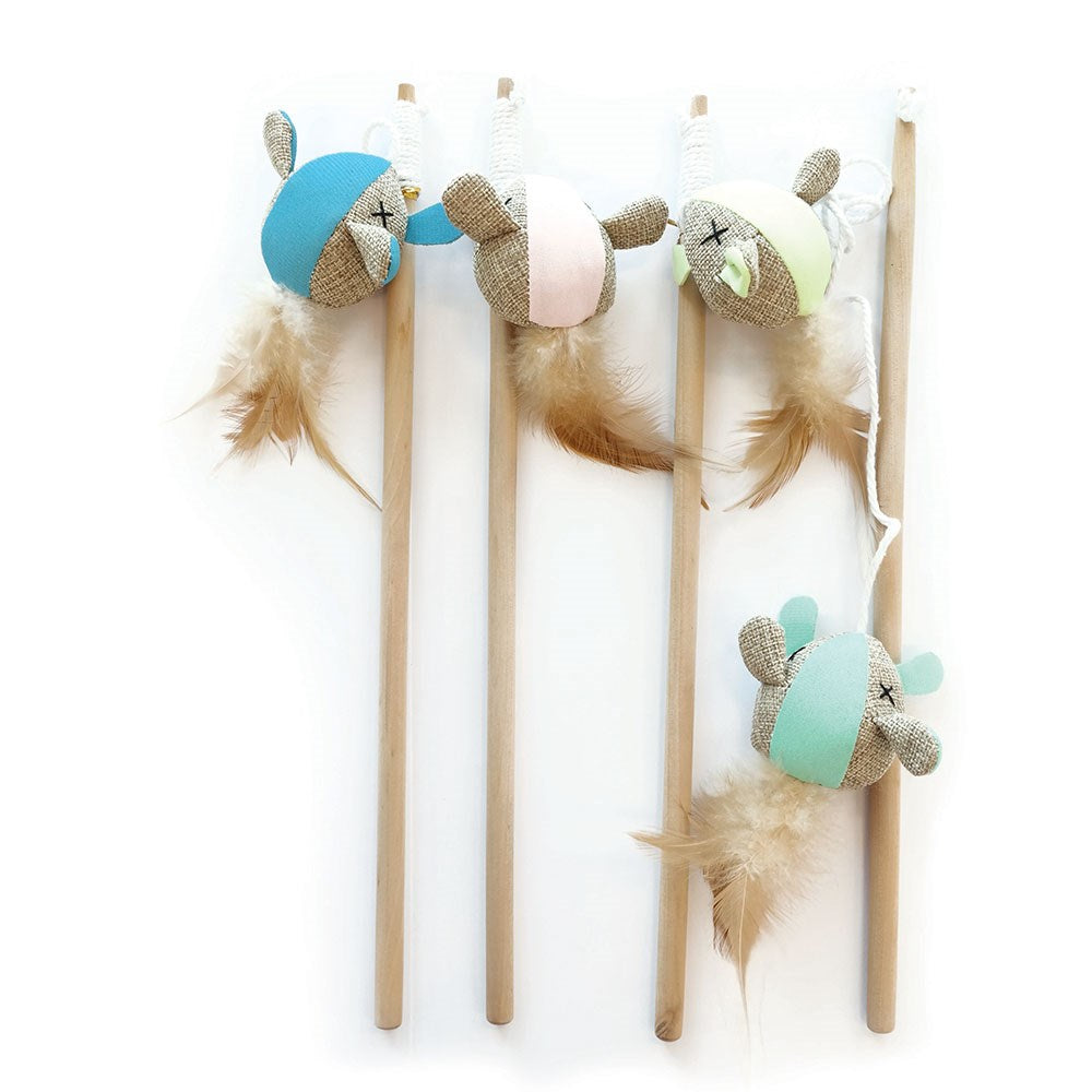 M-Pets Mouse Cat Wand Assorted