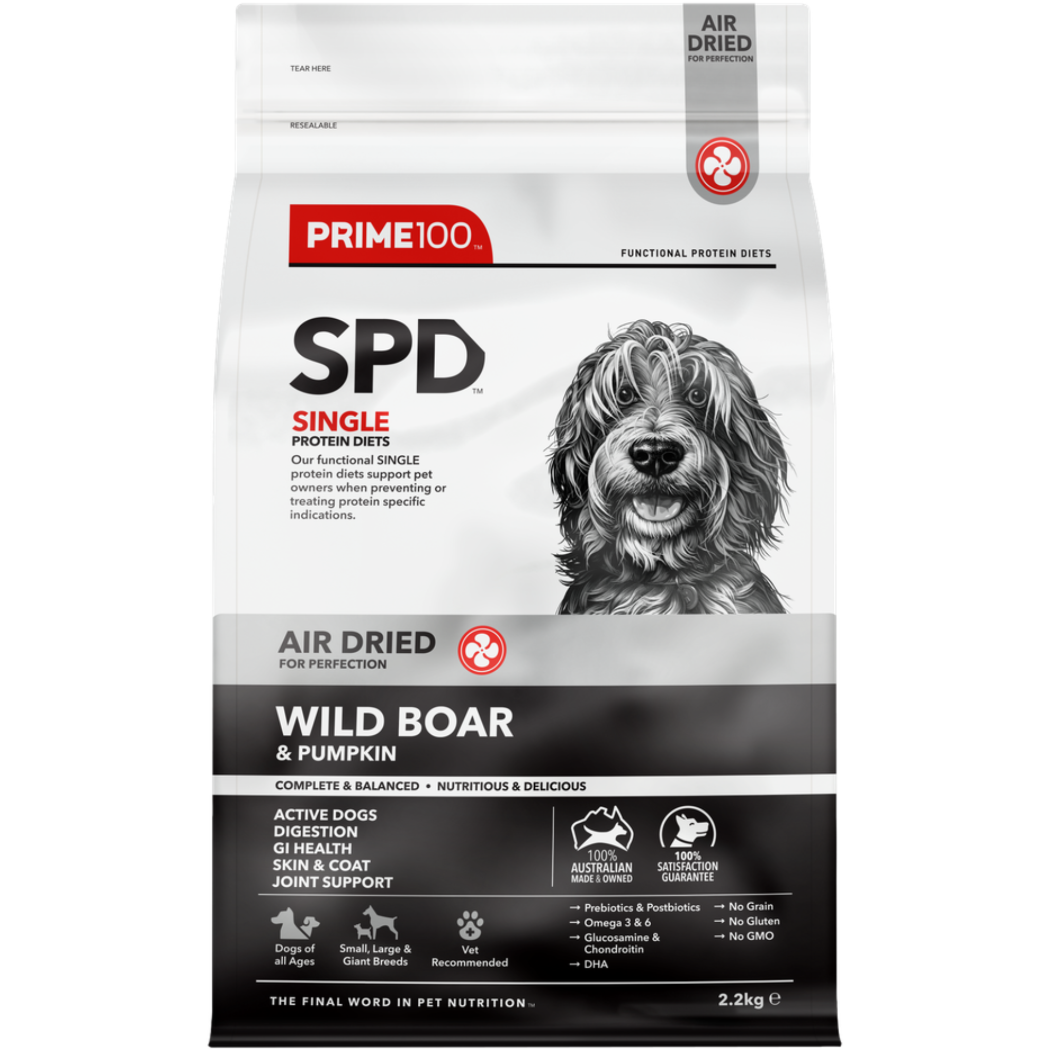 Prime100 Spd Wild Boar & Pumpkin Air Dried Dog Food
