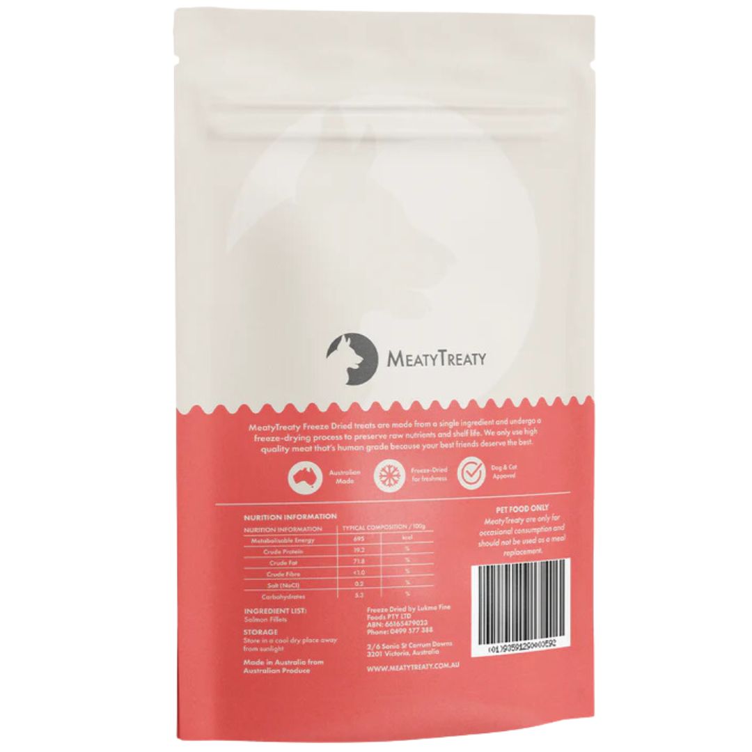 Meaty Treaty Freeze Dried Salmon Fillet Pet Treats for Dog & Cat