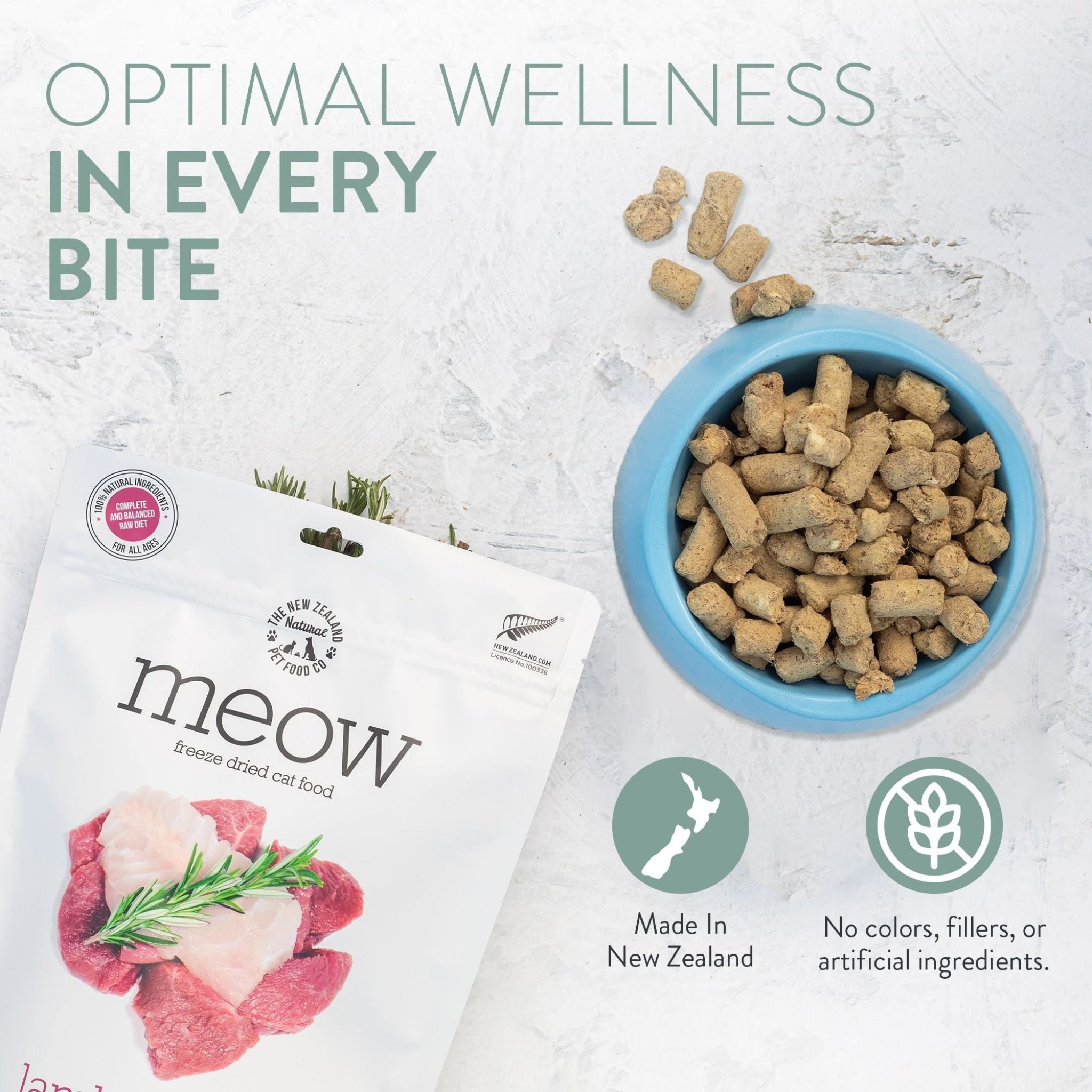 The New Zealand Natural Meow Freeze Dried Cat Food Wild Venison