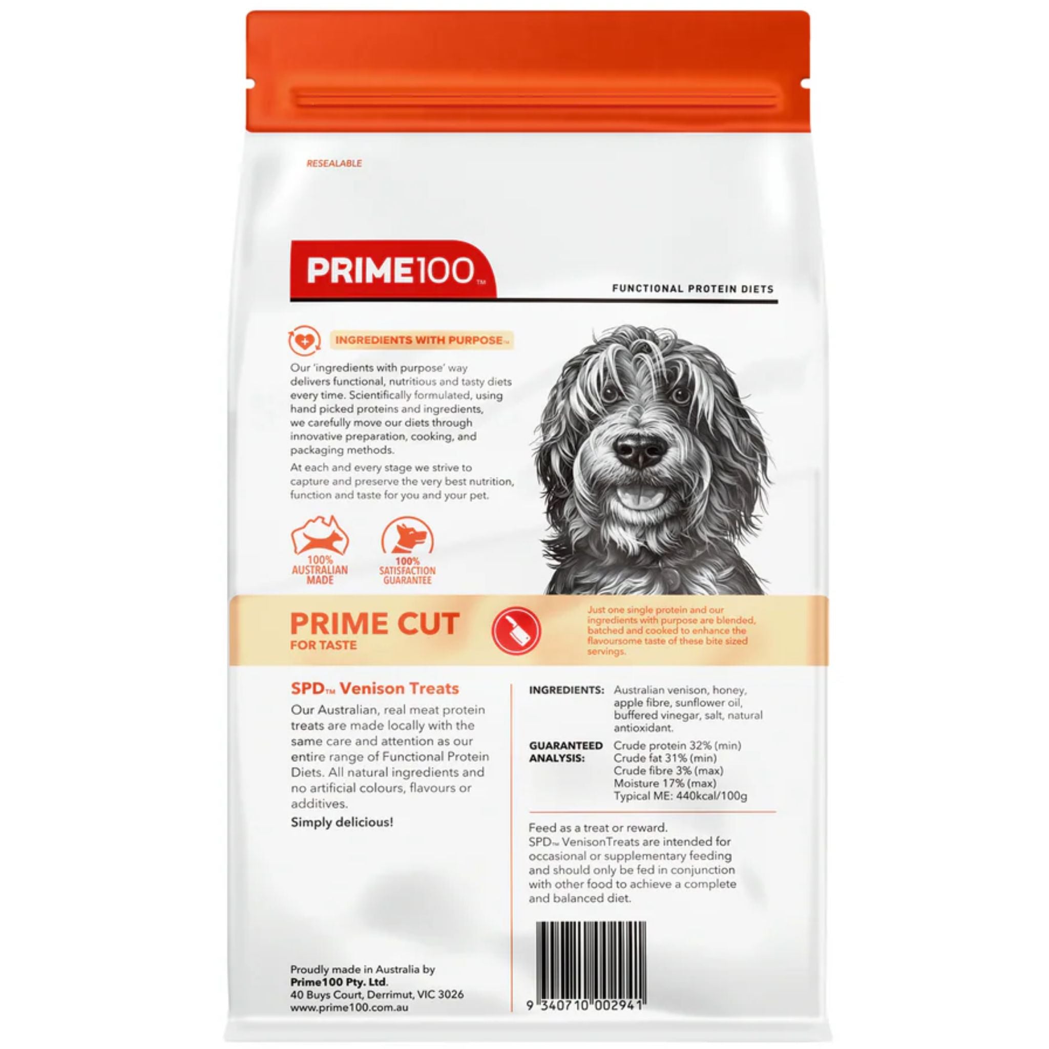 Prime100 Spd Venison Prime Cut Dog Treat