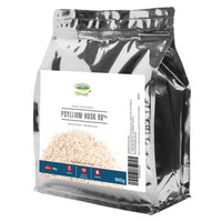 Crooked Lane Harvest Psyllium Husk 98% 900g bag front, silver foil pouch with a navy label strip