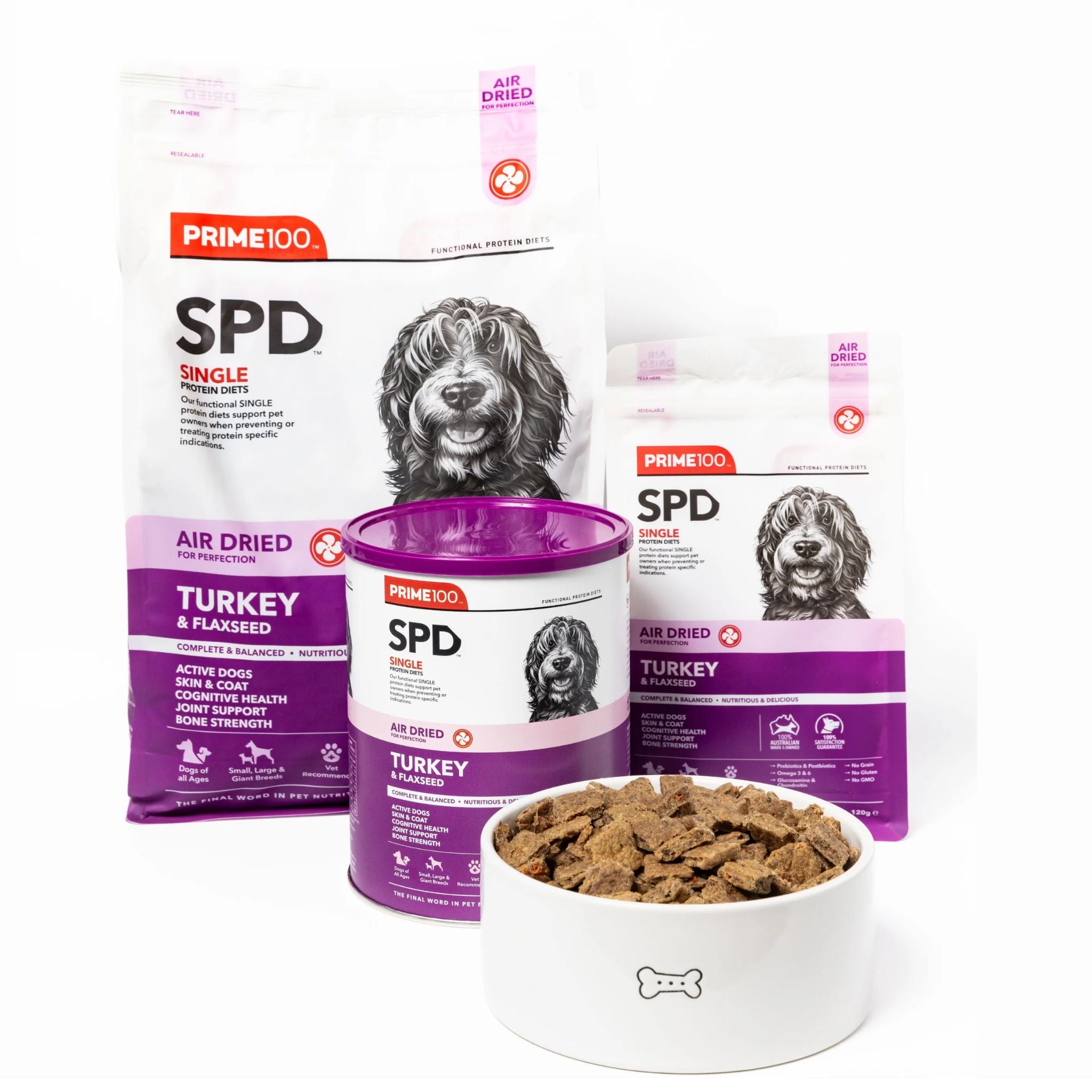 Prime100 Spd Turkey & Flaxseed Air Dried Dog Food