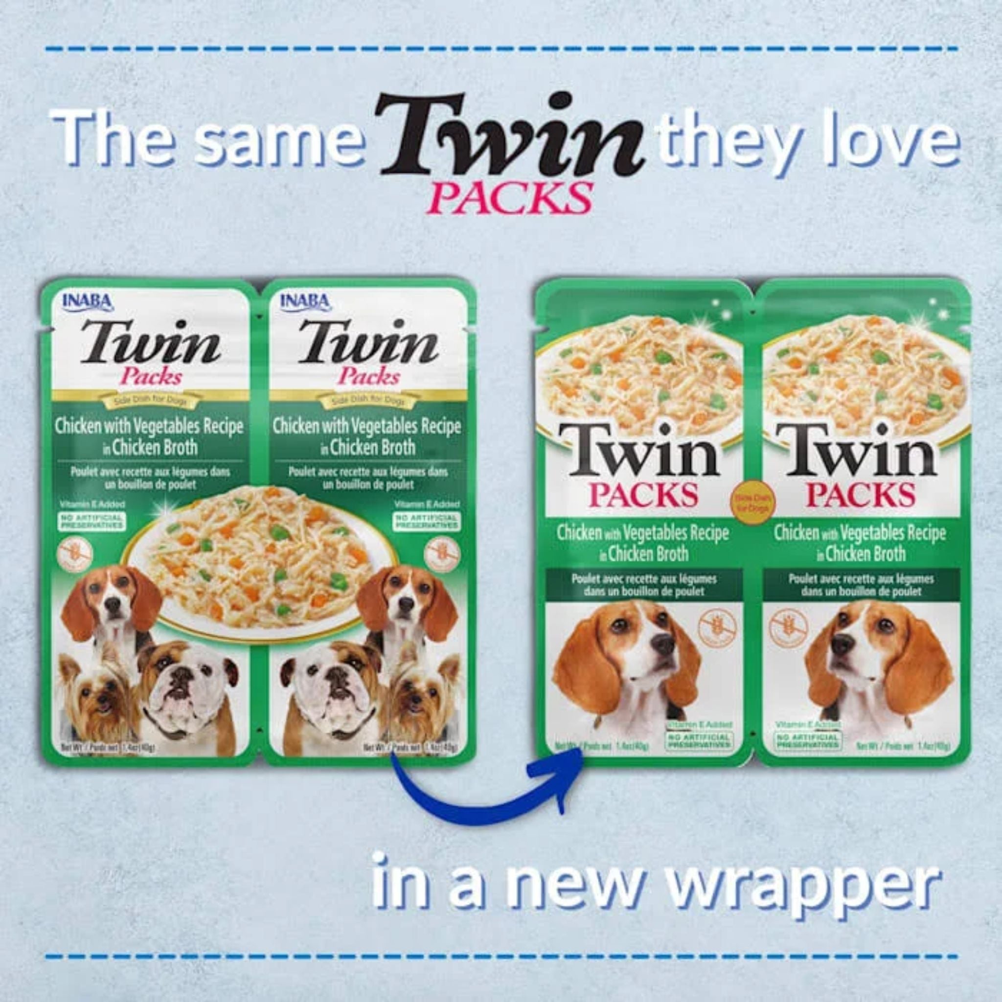Inaba Dog Treat Twin Packs Chicken with Vegetables Recipe in Chicken Broth