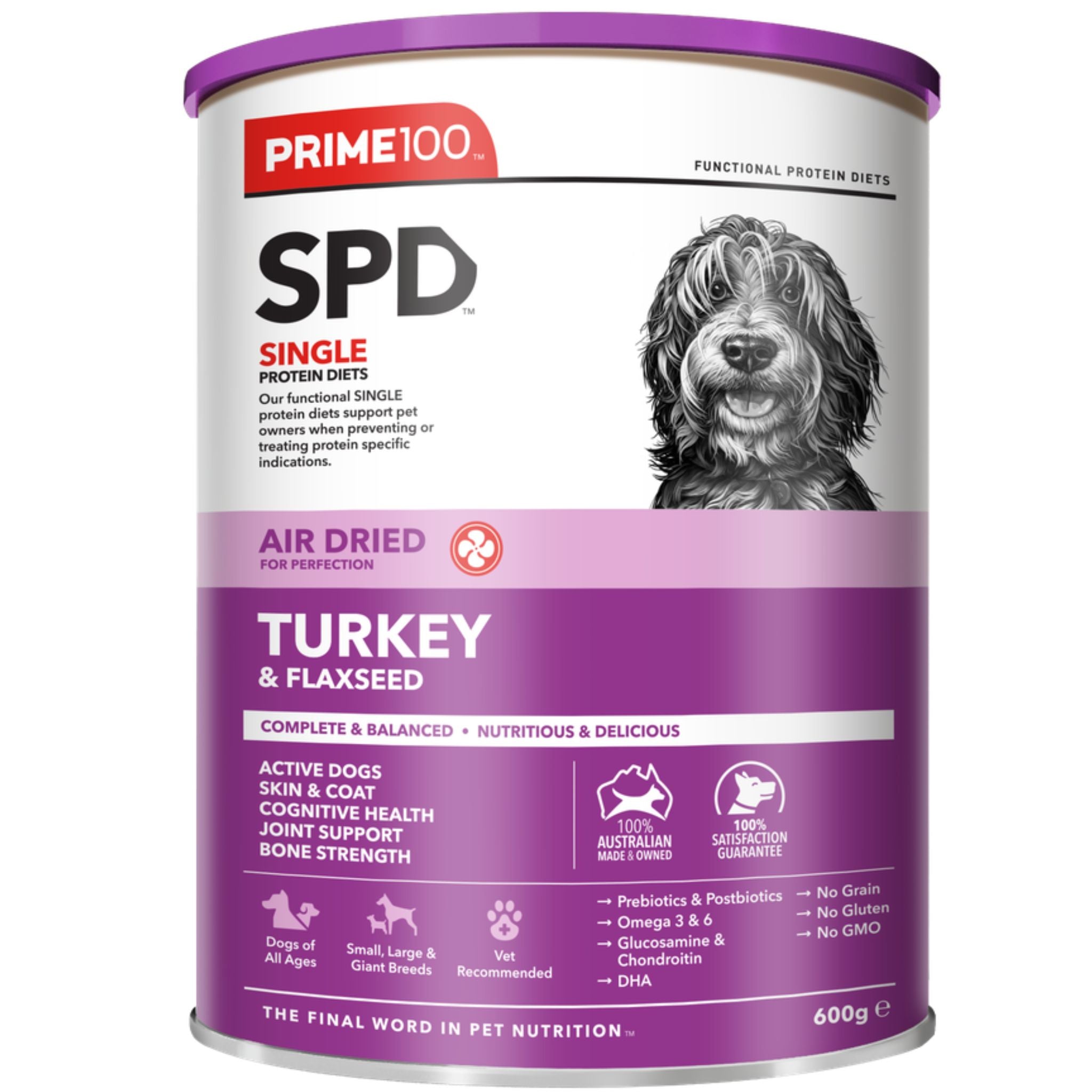 Prime100 Spd Turkey & Flaxseed Air Dried Dog Food