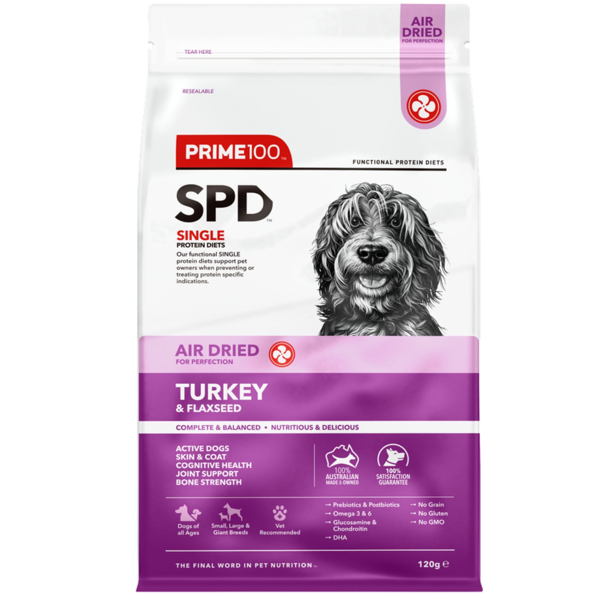 Prime100 Spd Turkey & Flaxseed Air Dried Dog Food