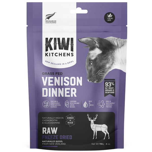 Kiwi Kitchens Freeze Dried Cat Food Venison Dinner