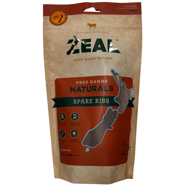 Zeal Free Range Naturals Spare Ribs Pet Treats 125g | PeekAPaw Pet Supplies