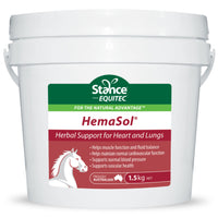 Stance Equitec HemaSol herbal heart and lung support for horses in a 1.5kg tub