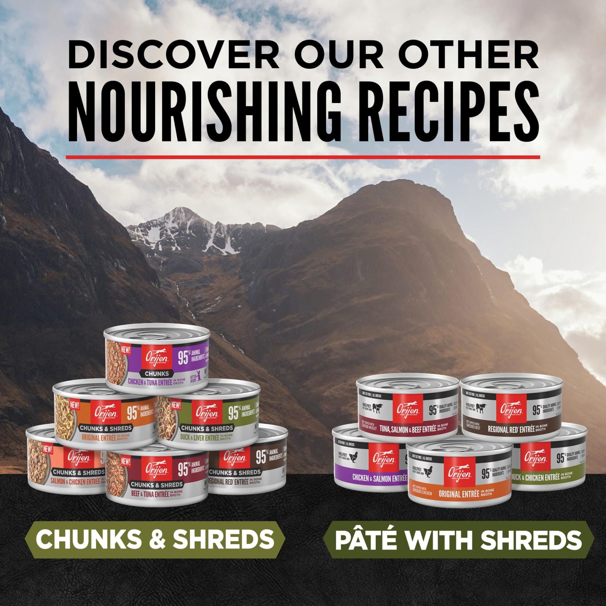Orijen Wet Cat Food Chunks & Shreds Duck and Liver Entree