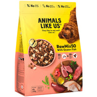 Animals Like Us RawMix50 Ocean Fish dog food, packaging front