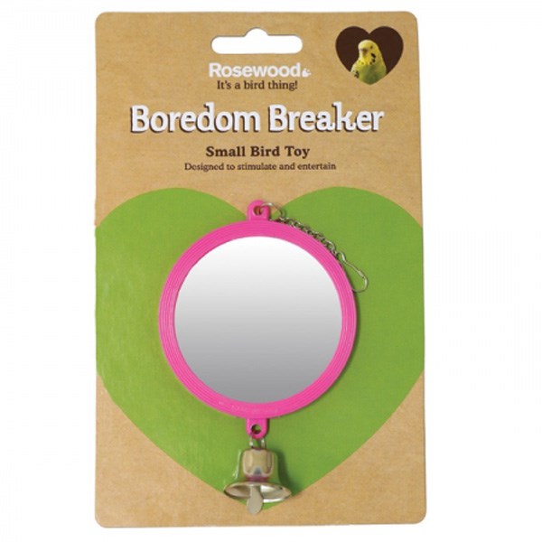 Rosewood Bird Toys Round Mirror with Bell