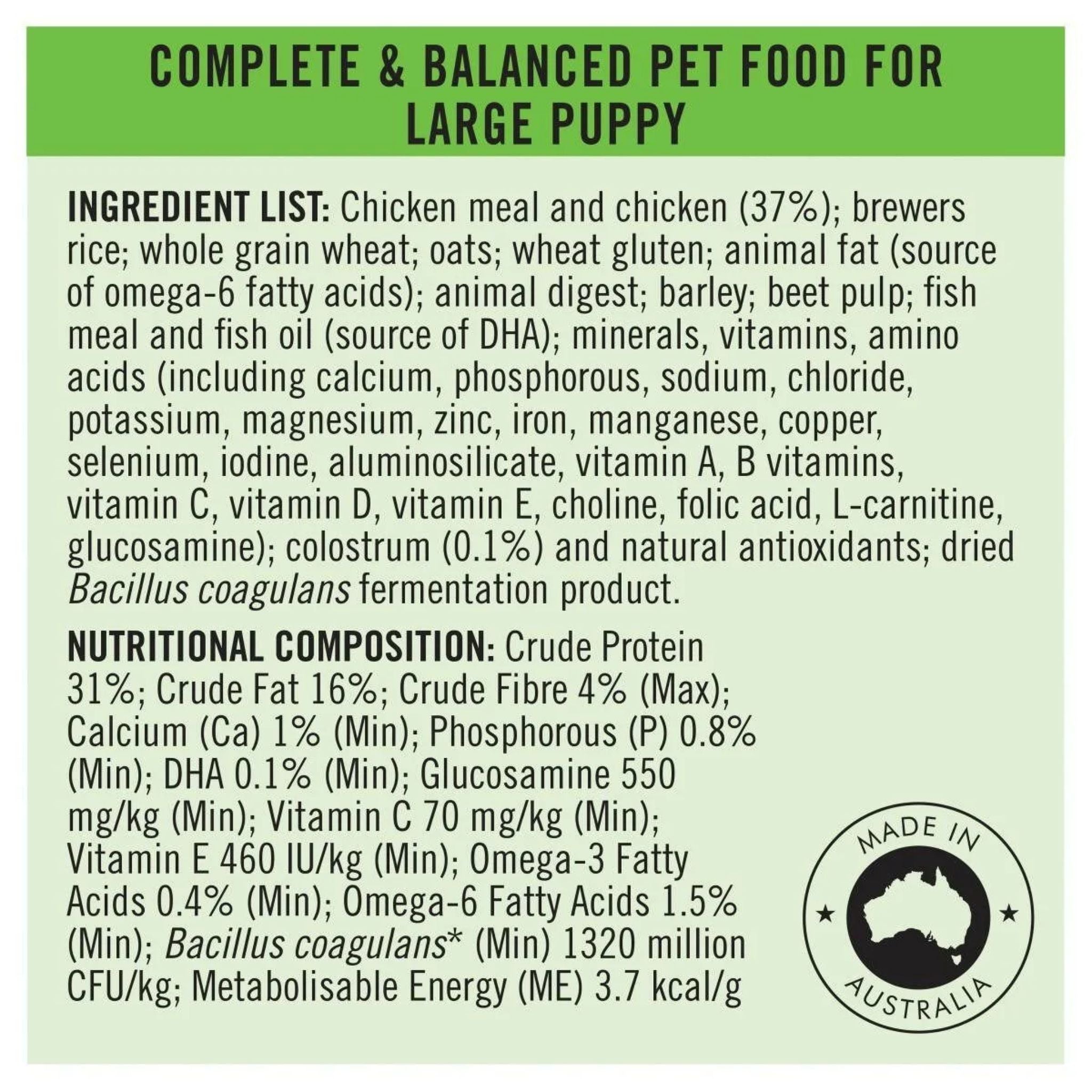 PRO PLAN Puppy Large Breed Chicken Dry Dog Food