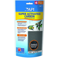 API Super Activated Carbon aquarium filtration media, front of the pouch with the carbon window