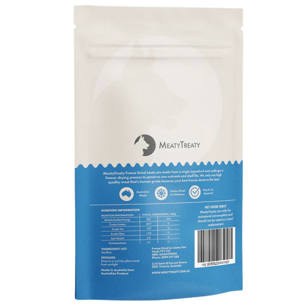 Meaty Treaty Freeze Dried Whole Sardine Pet Treats for Dog & Cat