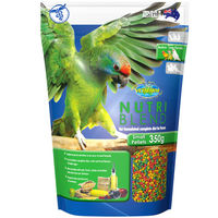 Vetafarm Nutriblend small pellets complete parrot diet, 350g bag with parrot artwork
