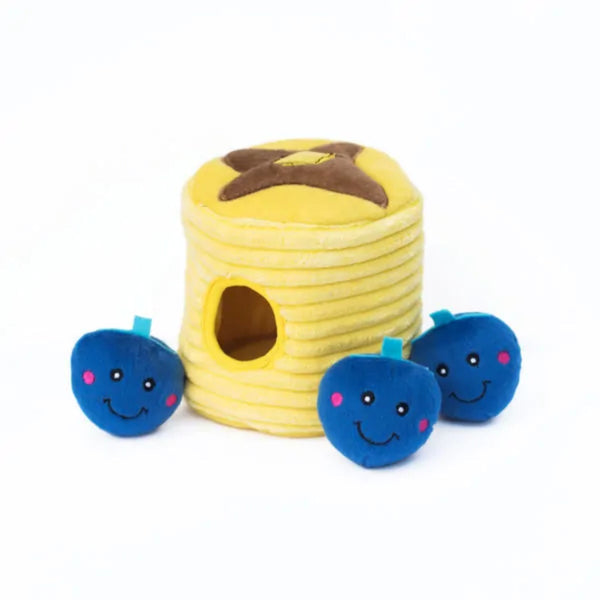 Zippy Paws Dog Toys Plush Burrow - Blueberry Pancakes | PeekAPaw Pet Supplies