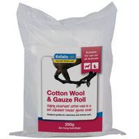 Kelato Cotton Wool and Gauze Roll in a 250g pack, surgical quality veterinary bandaging
