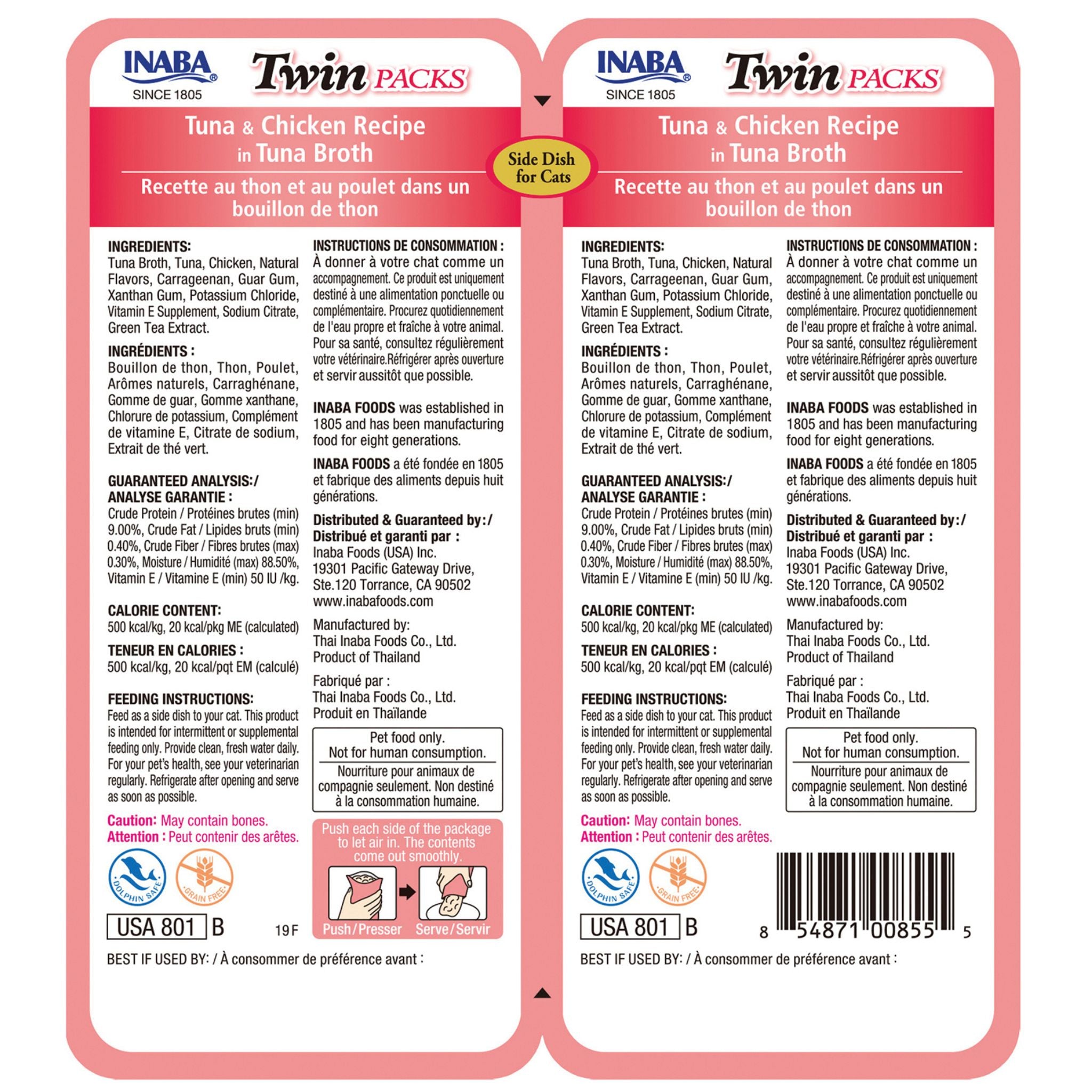 Inaba Cat Treat Twin Packs Tuna & Chicken In Tuna Broth