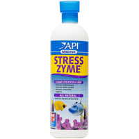 API Marine Stress Zyme live rock and sand cleaner, 473ml bottle front label