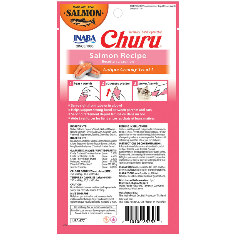 Inaba Cat Treat Churu Puree Salmon