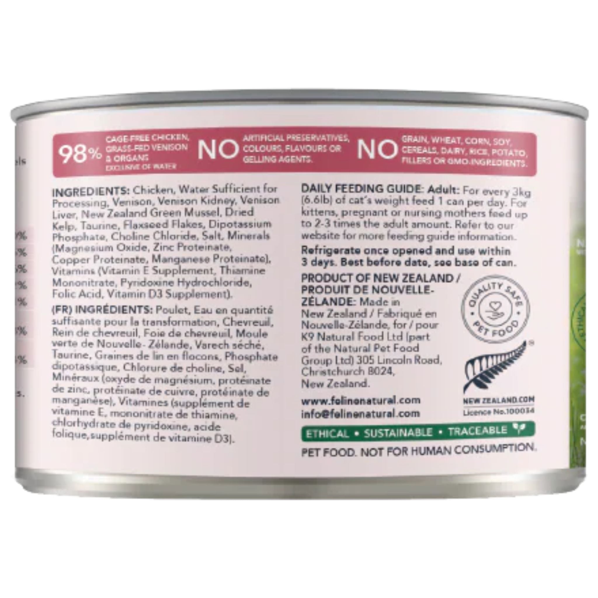 Feline Natural Canned Chicken & Venison