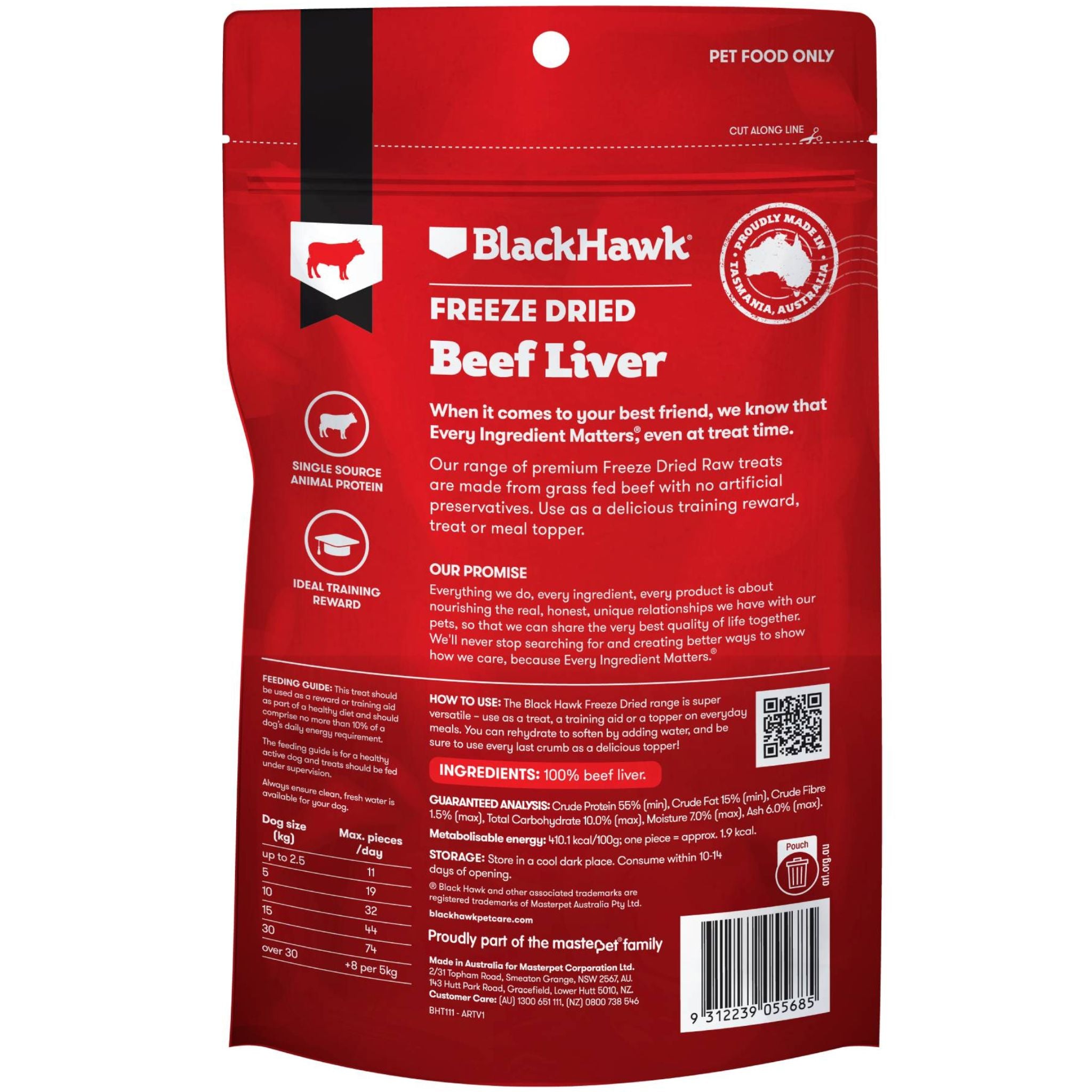 Black Hawk Beef Liver Freeze Dried Dog Treats