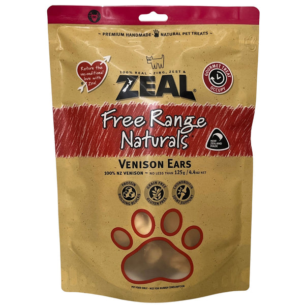 Zeal Free Range Naturals Venison Ears Pet Treats 125g | PeekAPaw Pet Supplies