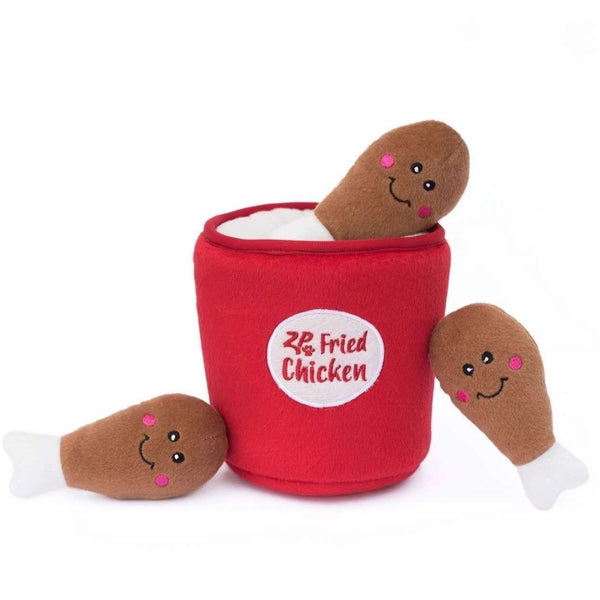 Zippy Paws Dog Toys Plush Burrow - Chicken Bucket | PeekAPaw Pet Supplies