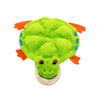 Zippy Paws Squeakie Crawler plush dog toy: Toby the tree frog, seen from above