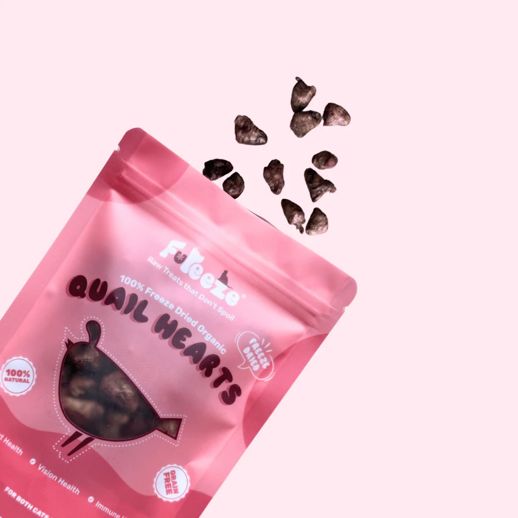 FuReeze Quail Hearts Freeze Dried Pet Treats