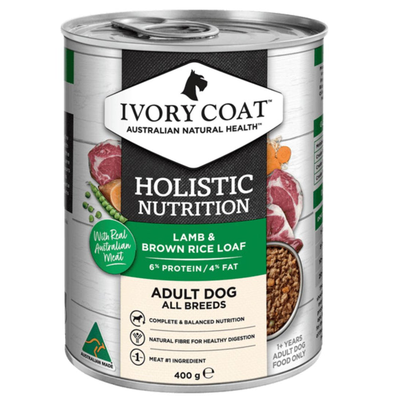 Ivory Coat Holistic Nutrition Adult Wet Dog Food Lamb & Brown Rice Loaf