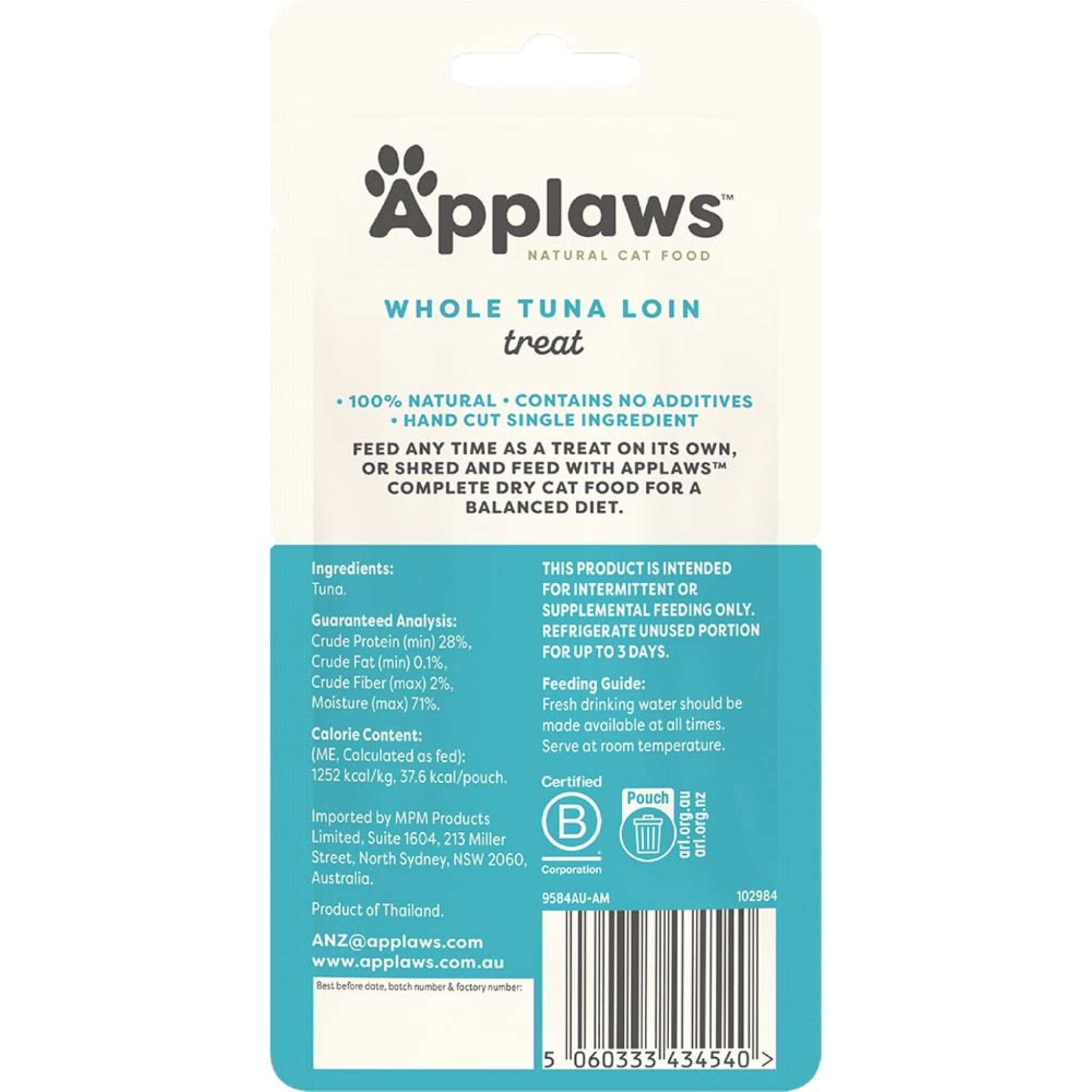 Applaws Natural Cat Treat Whole Tuna Loin
