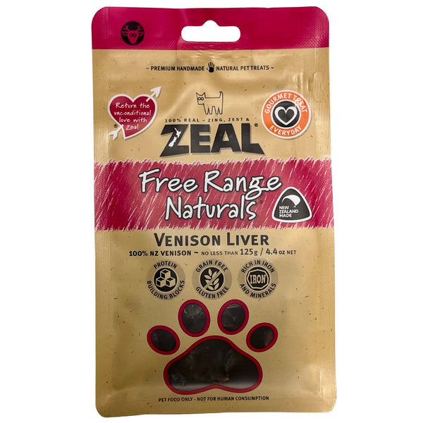 Zeal Free Range Naturals Venison Liver Pet Treats 125g | PeekAPaw Pet Supplies