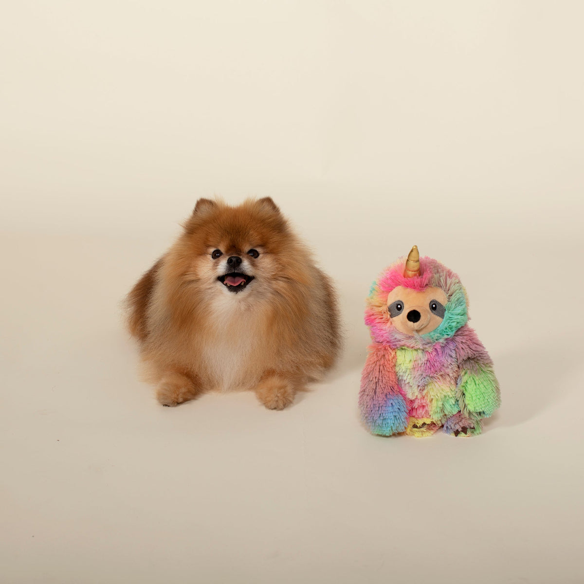 Fringe Studio Plush Squeaker Dog Toy - Confetti Betti Slothicorn Toy — detail
