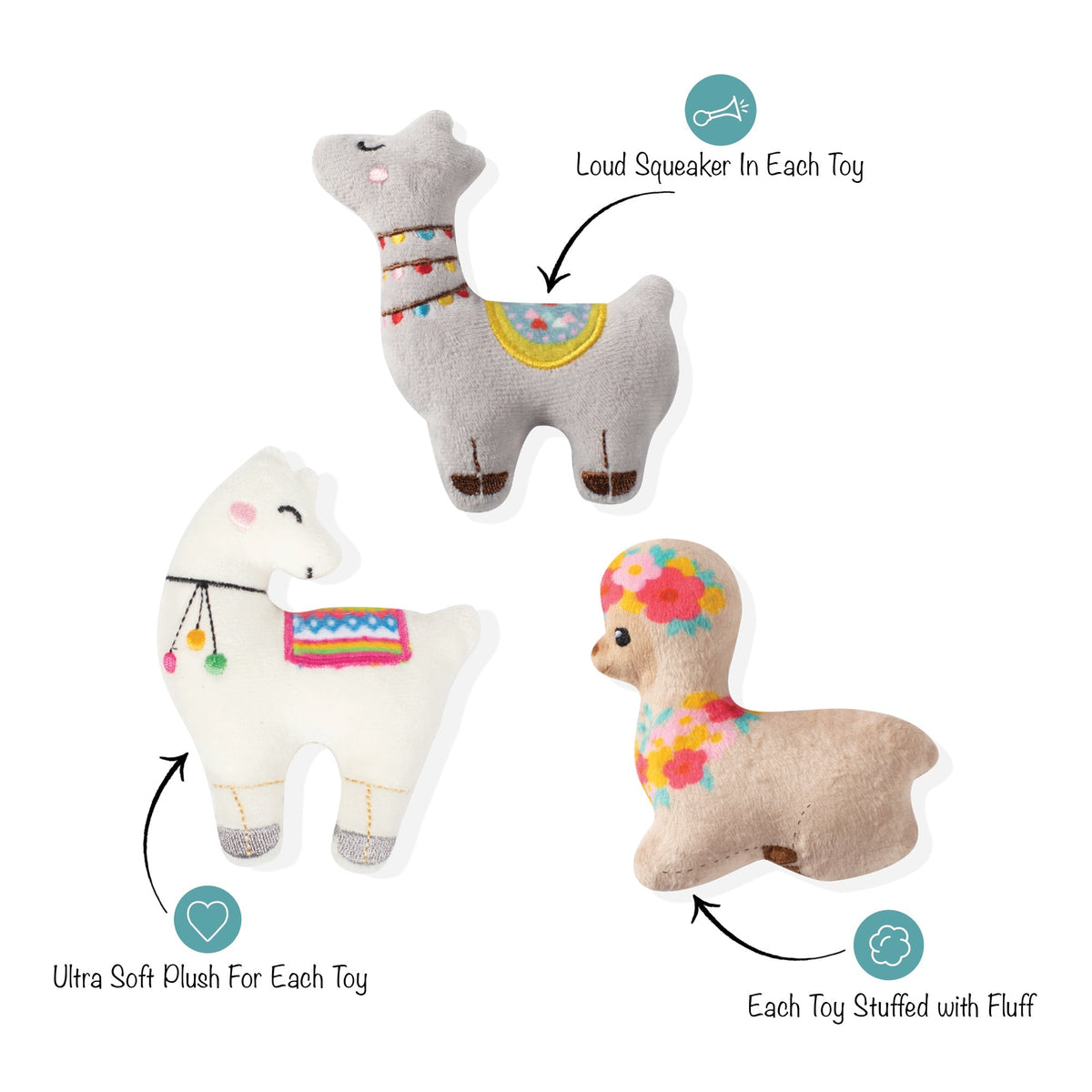 Fringe Studio Plush Dog Toy Set - Llama Love You Forever — alternate view