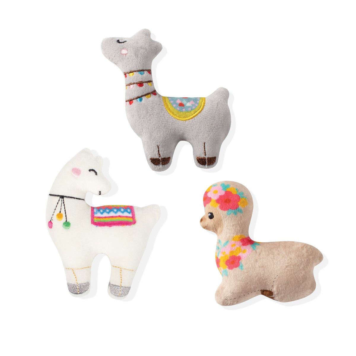 Fringe Studio Plush Dog Toy Set - Llama Love You Forever — front view