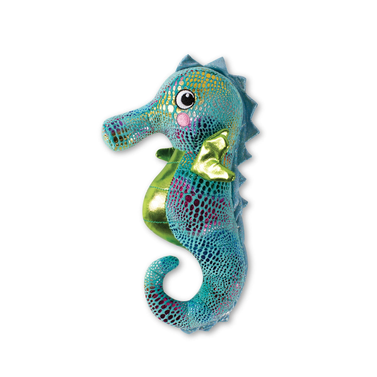 Fringe Studio Plush Squeaker Dog Toy - Shelly The Seahorse — front view