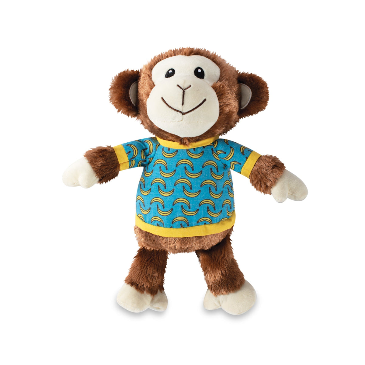 Fringe Studio Large Plush Dog Toy - Bananas The Monkey — front view