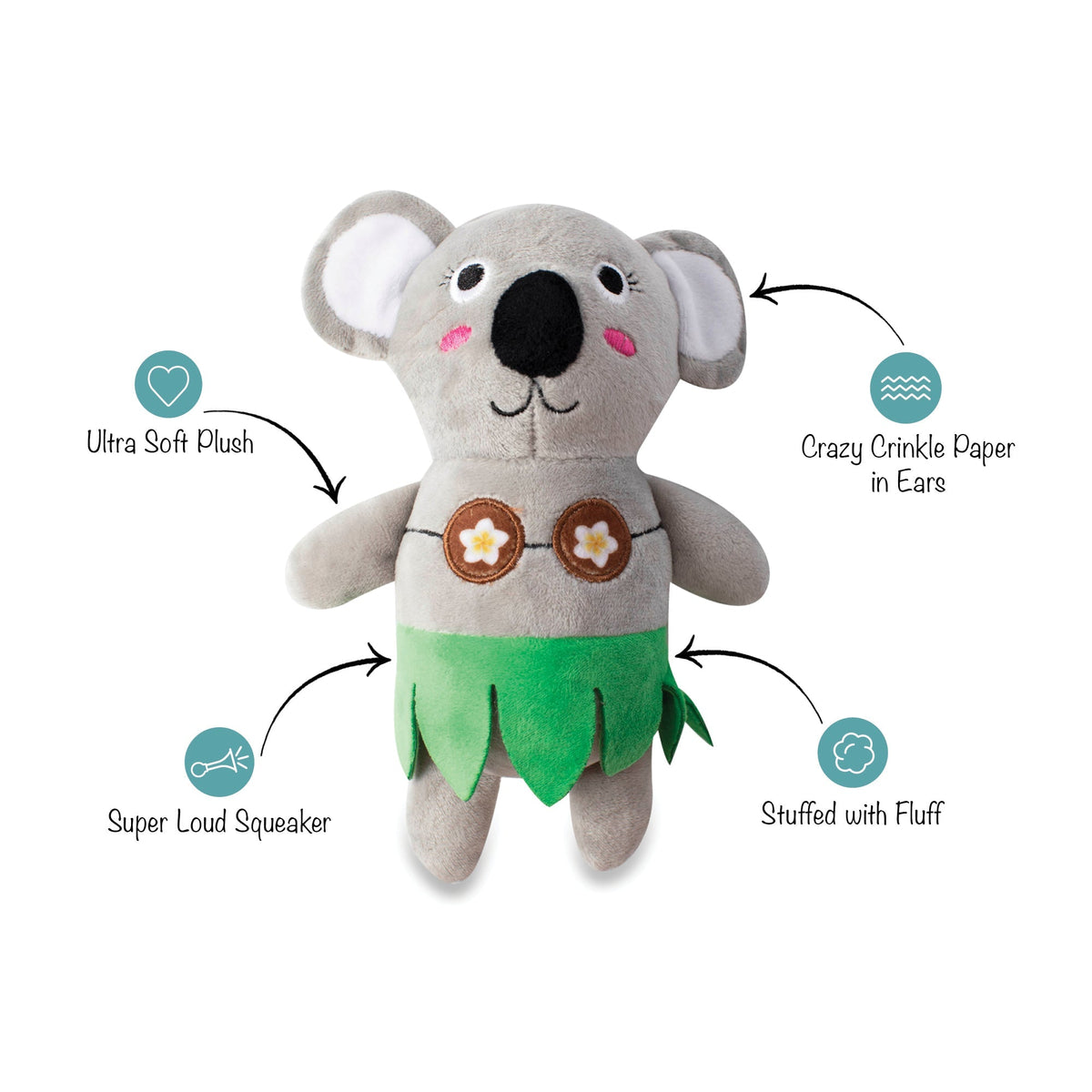 Fringe Studio Plush Squeaker Dog Toy - Shake Your Palm Palms — alternate view