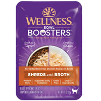 Wellness Bowl Boosters Shreds with Broth Shredded Boneless Chicken cat topper pouch, 50g, front