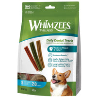 Whimzees Stix dental dog treat, Small 28 pack front